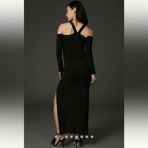 Anthropologie NWT Long-Sleeve Square-Neck Slim Knit Midi Dress size XXS.